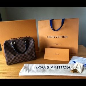 Authentic Louis Vuitton Speedy 25 Damier Ebene